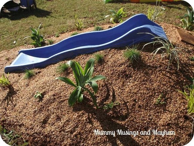 Blue Wooden Backyard Slide