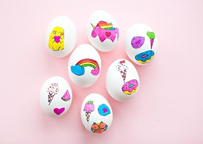 Hand-Drawn Rainbow Easter Eggs