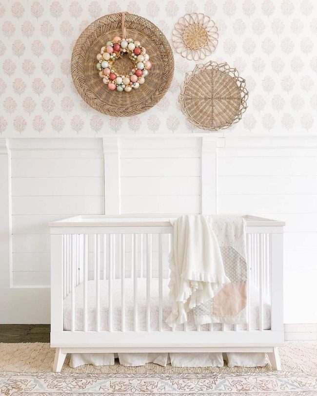Pink Rug Brightens Brown Nursery