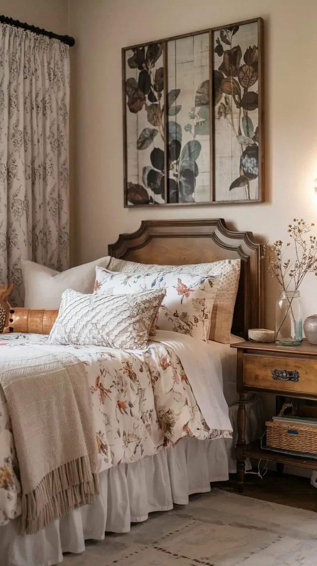 Dusty Rose Dorm with Lace and Brass