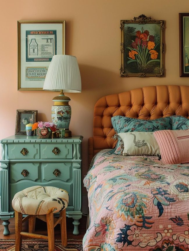 Vintage Prints Meet Minimalist Sleep Oasis