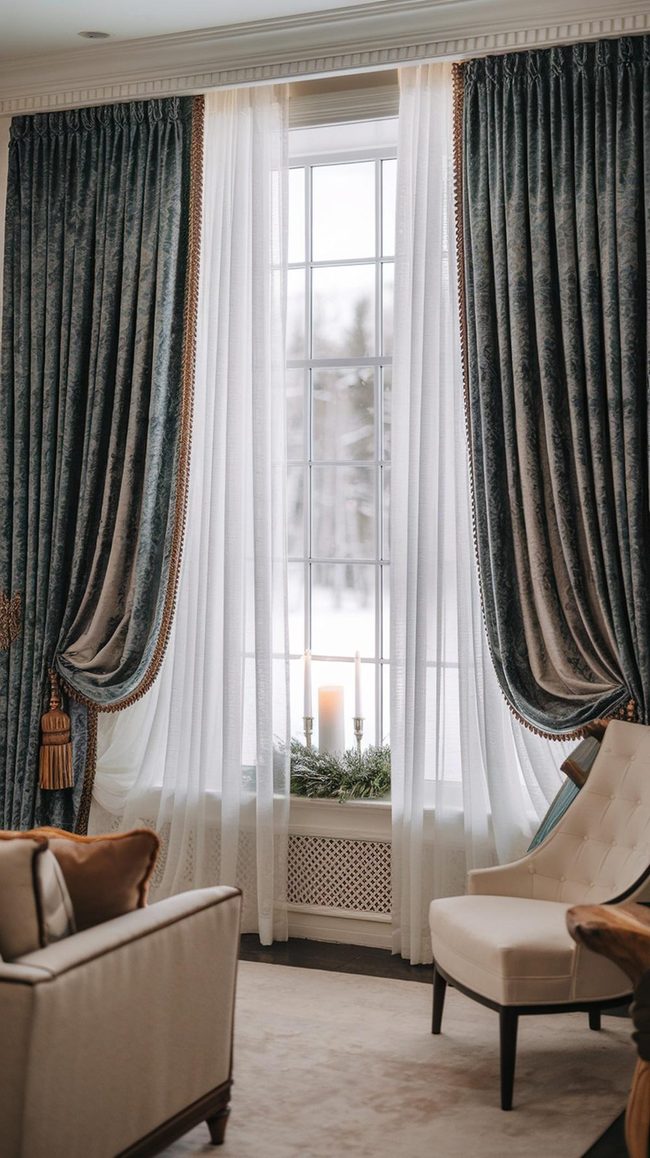 Sheer And Opaque Curtain Layering