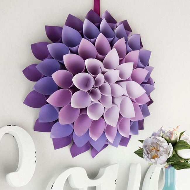 Colorful Paper Dahlia Wreath