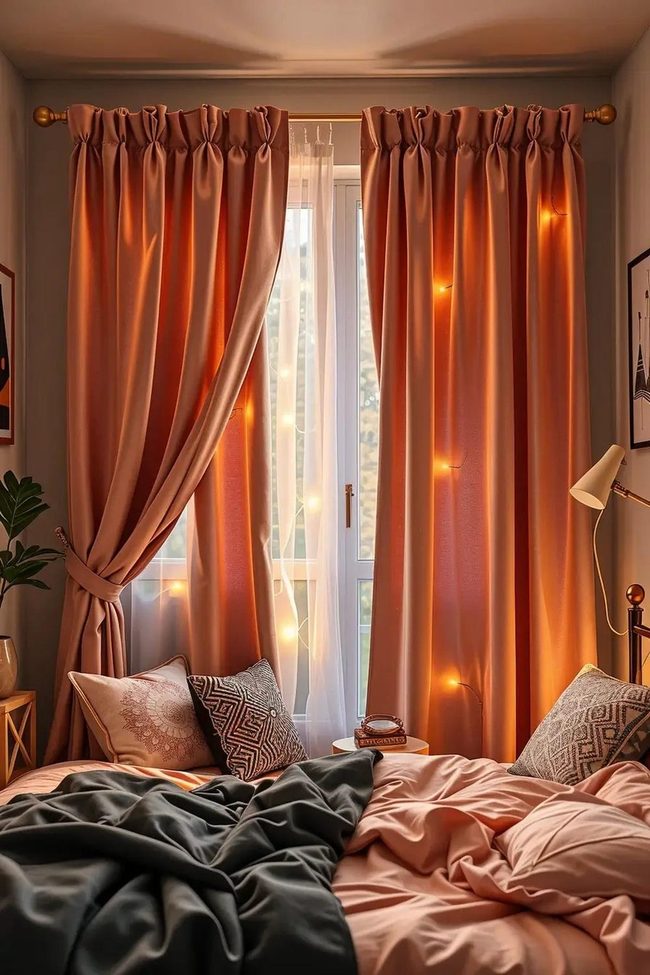 No-Drill Velvet Curtain Layers