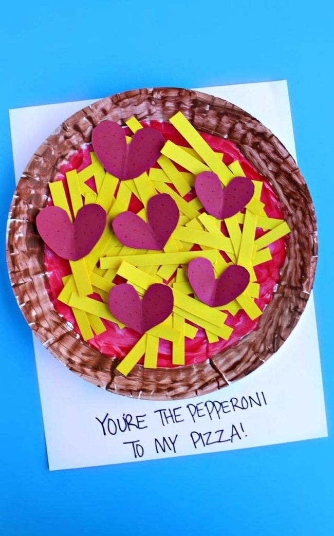 Red Paper Heart Pizza
