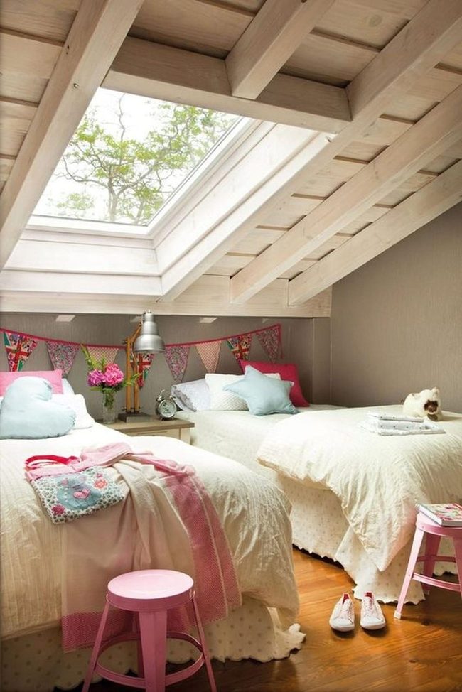 Skylit Pink Bedroom With Stars