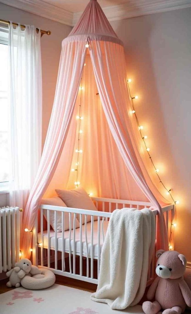 Blush Sheer Ceiling Canopy