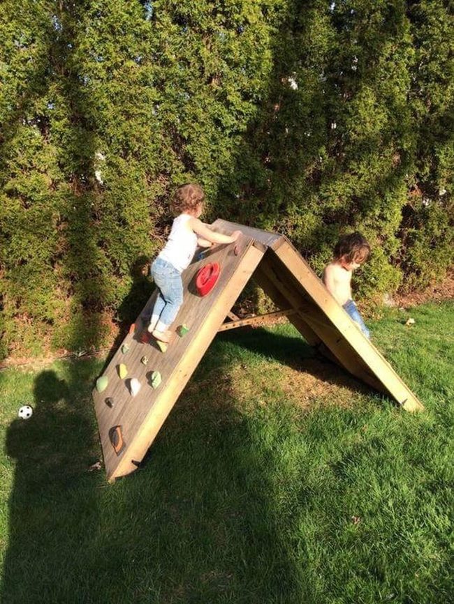 Wooden Climbing Frame Backyard
