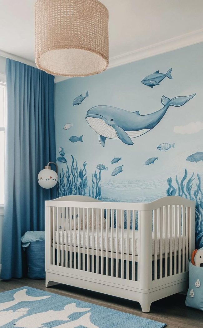 Underwater Creatures Blue Nursery