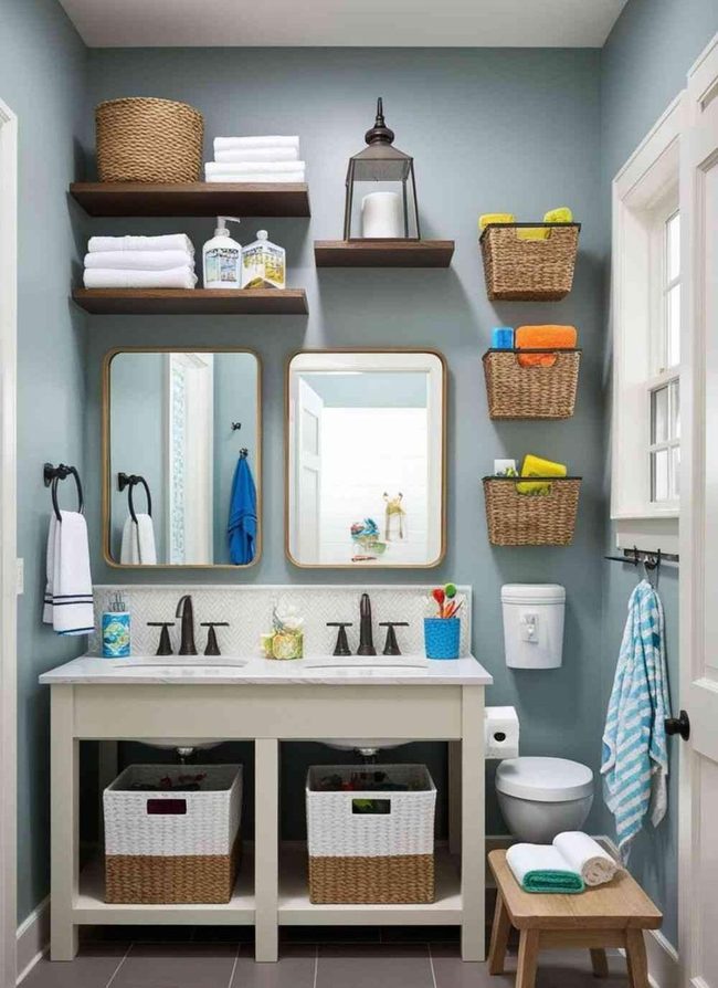 White Floating Shelves Organization