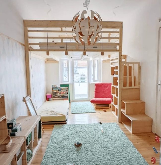 Wooden Crate Staircase Storage