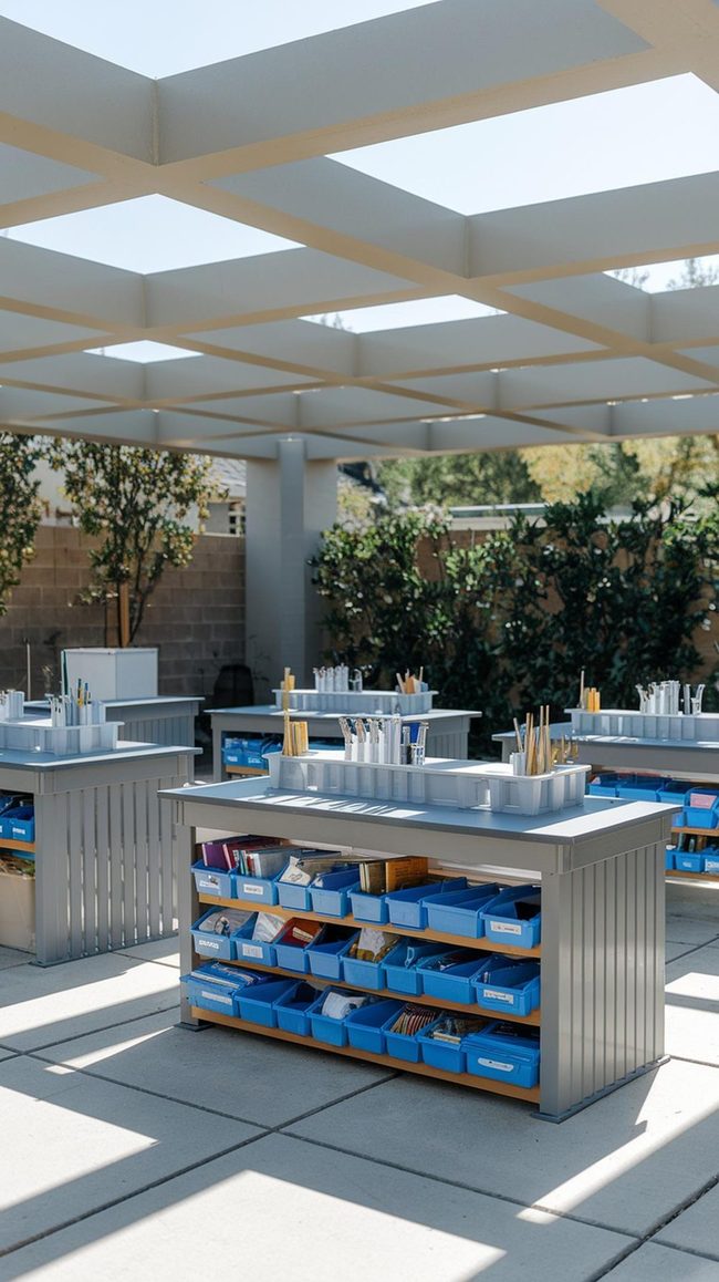 Backyard Science Stations with Goggles