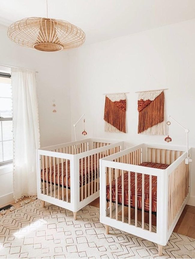 Rust Patterned Twin Cribs