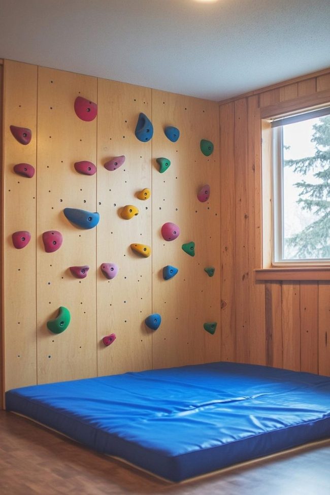 Indoor Climbing Wall With Safety Mats