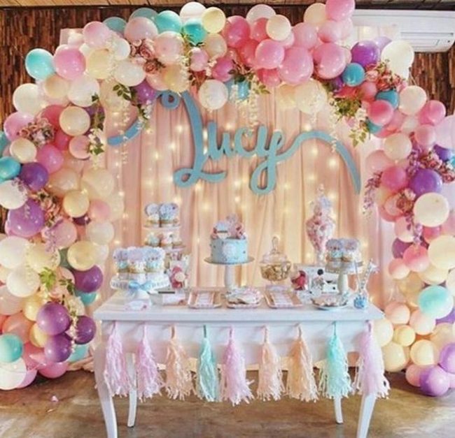 Blue Letters Birthday Arch