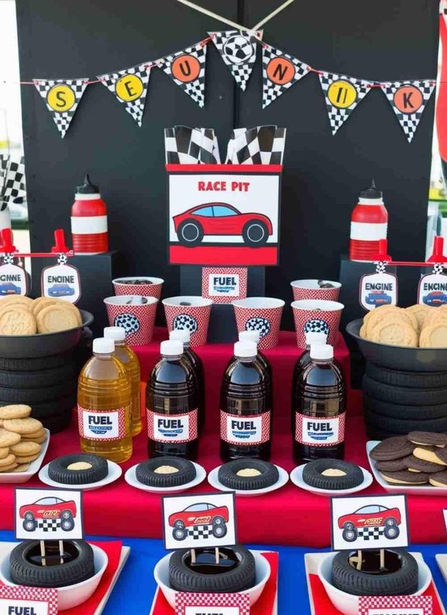 Tire-Shaped Cookies Race Track Spread
