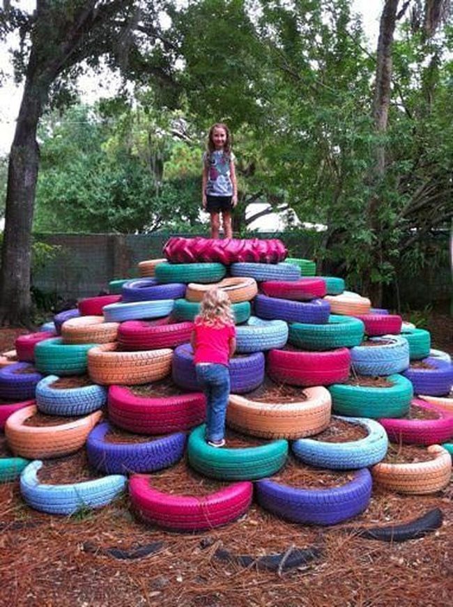 Painted Tire Playground Jungle