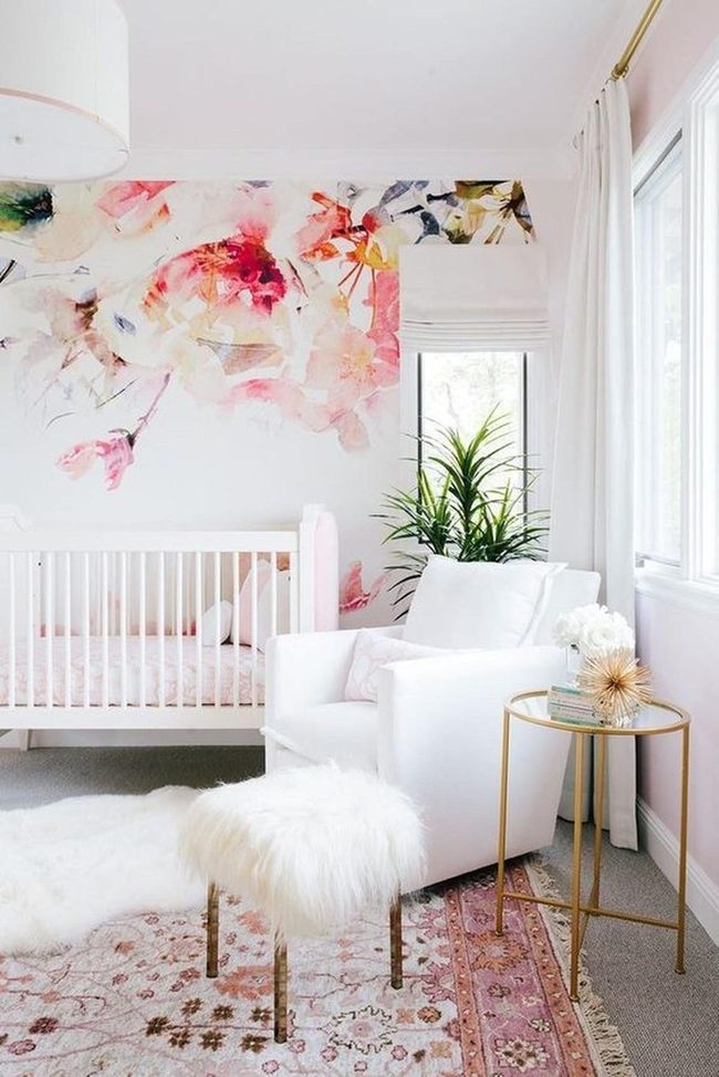 Pink Floral Nursery Sanctuary