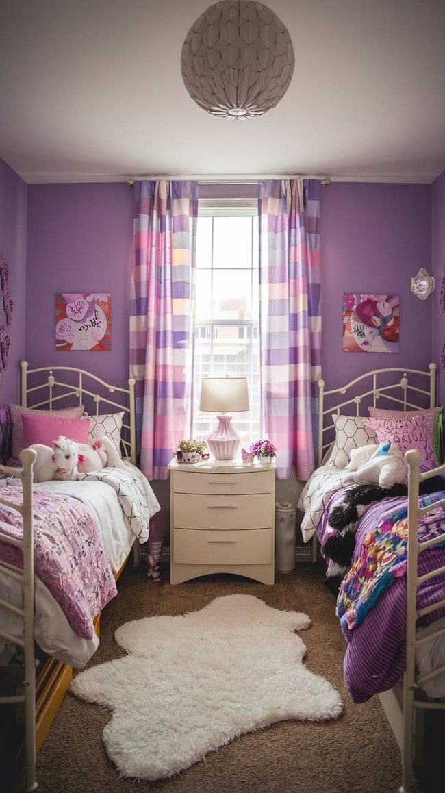Lavender Purple Dorm Walls