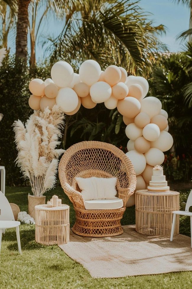 Neutral Cream Rattan Chair Archway