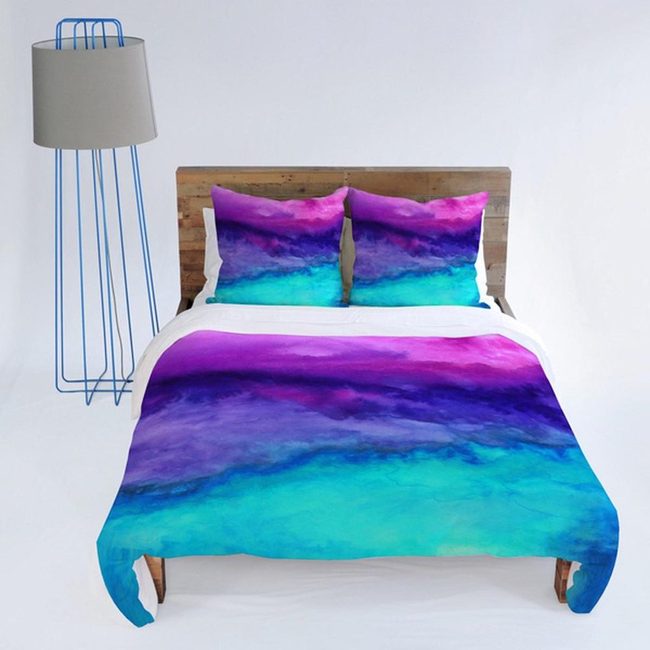 Purple Blue Microfiber Bedding