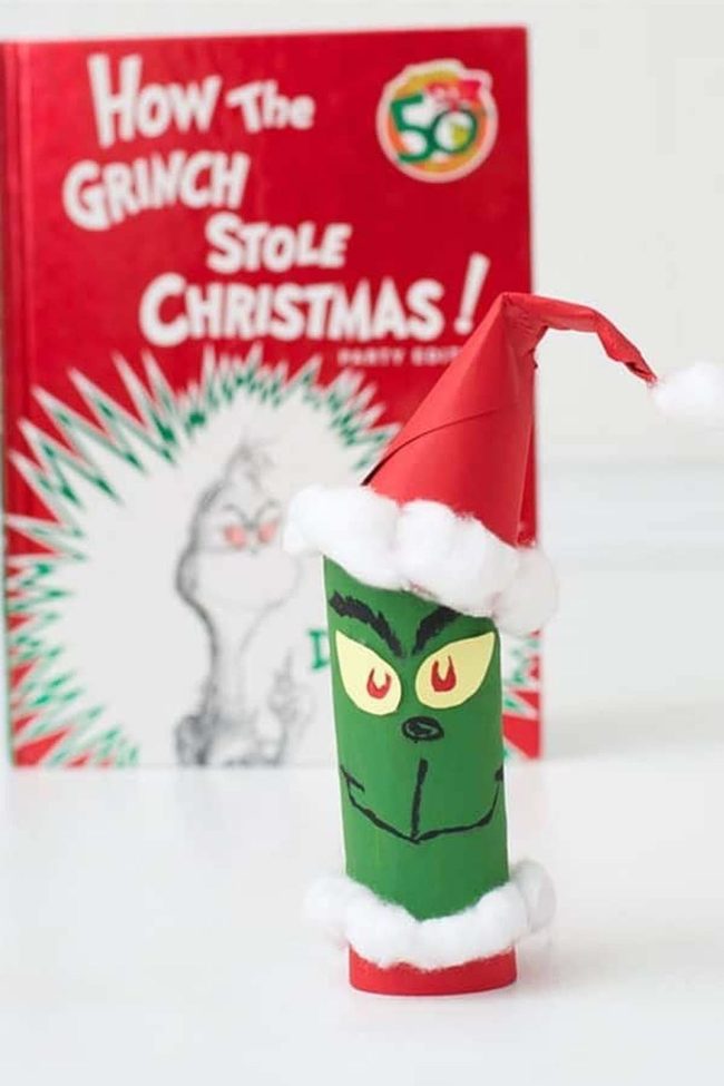 Green Grinch Toilet Paper Craft