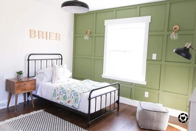 Green Board And Batten Kids Room