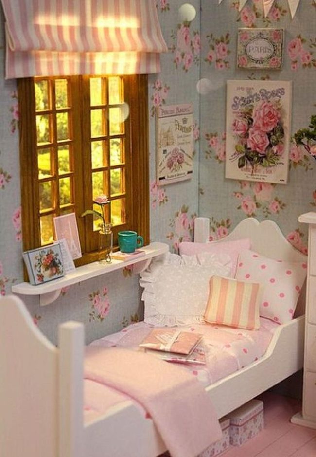 Pink Striped Bedroom Sanctuary