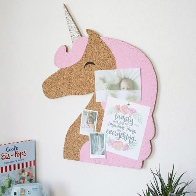 Pink-Maned Unicorn Cork Board