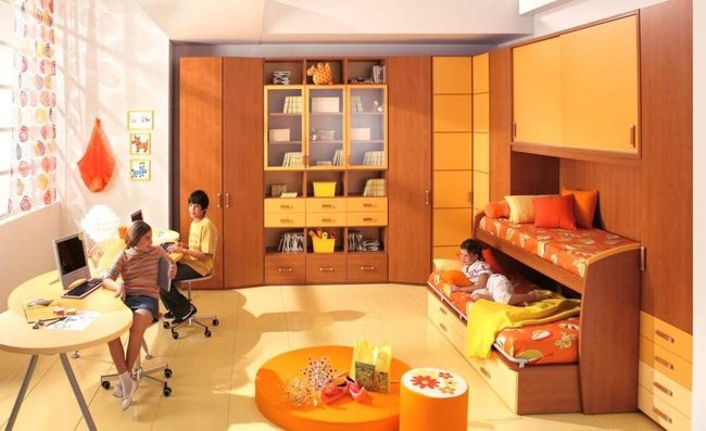 Sunlit Orange Study Nook