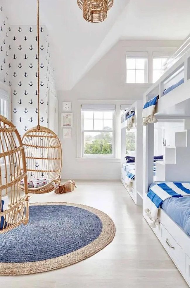 Bright Blue Striped Seaside