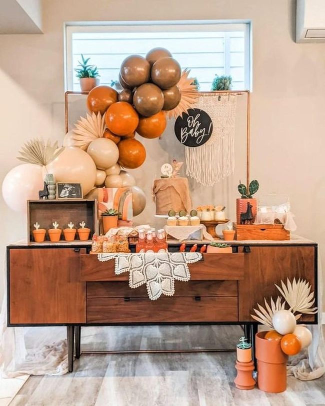 Floating Balloons, Earth Tones, Macrame