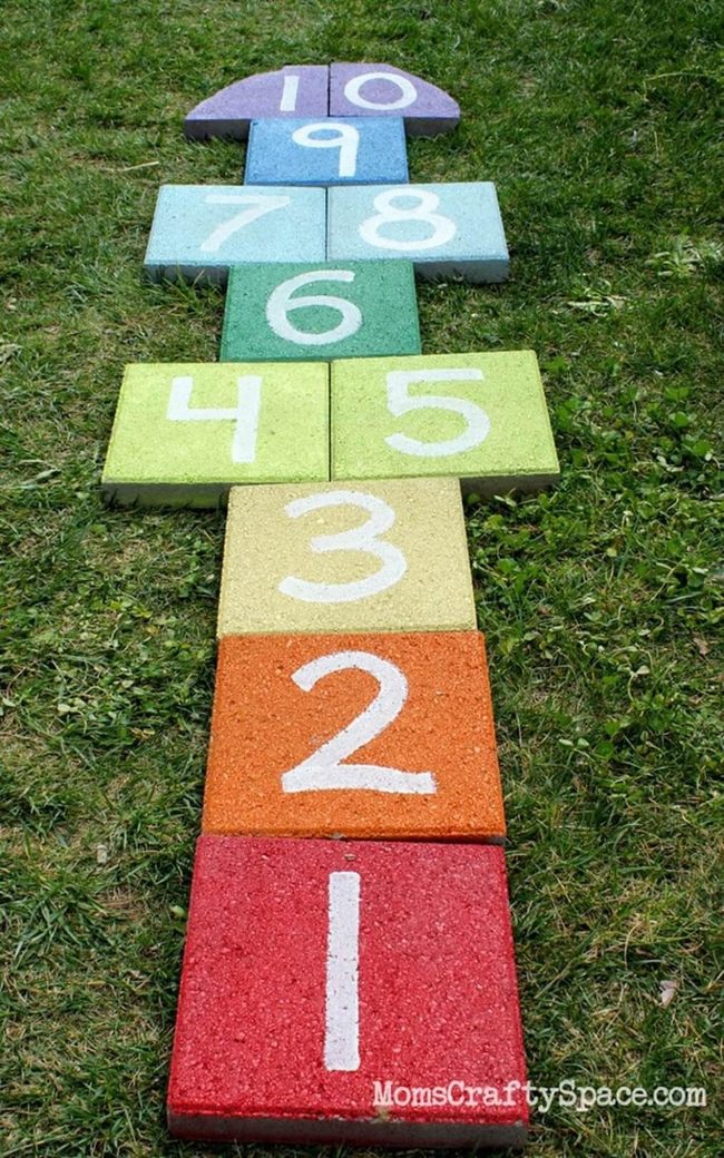 Colorful Hopscotch Stepping Stones