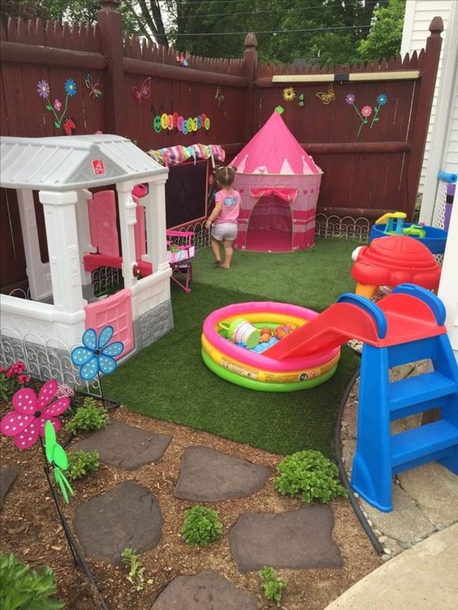 Pink Castle Backyard Play Zone