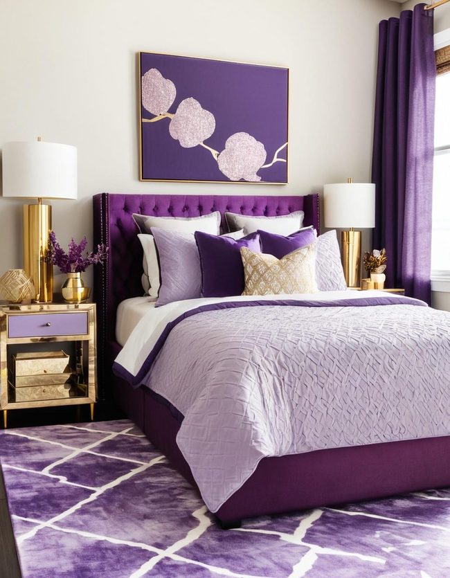 Purple Layers with Metallic Elegance
