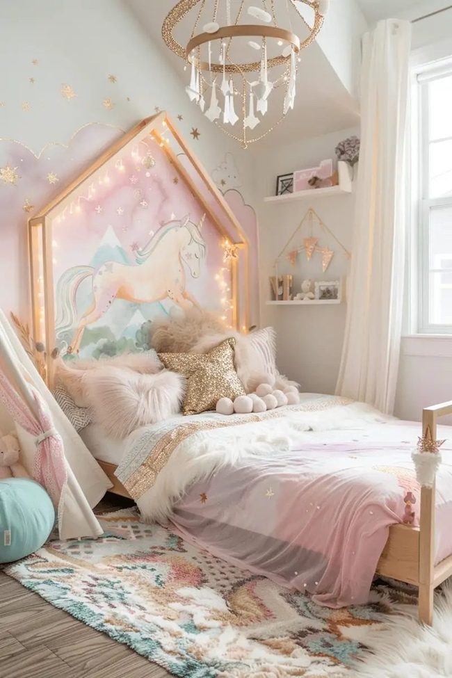 Unicorn Mural Bedroom Dreams