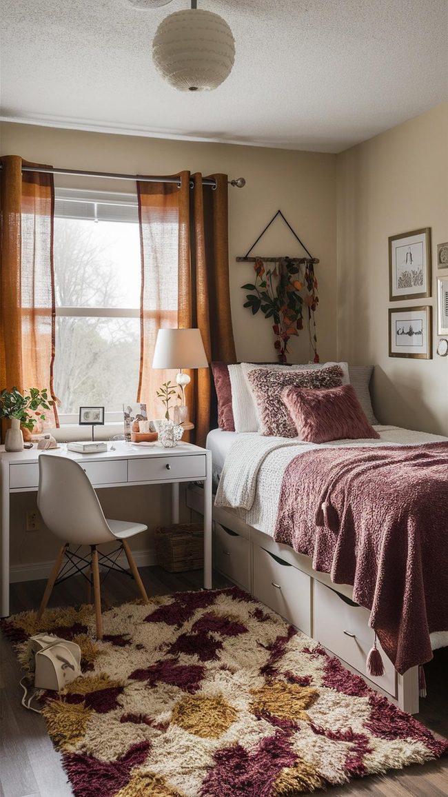 Gold Frame Mirror Expands Room