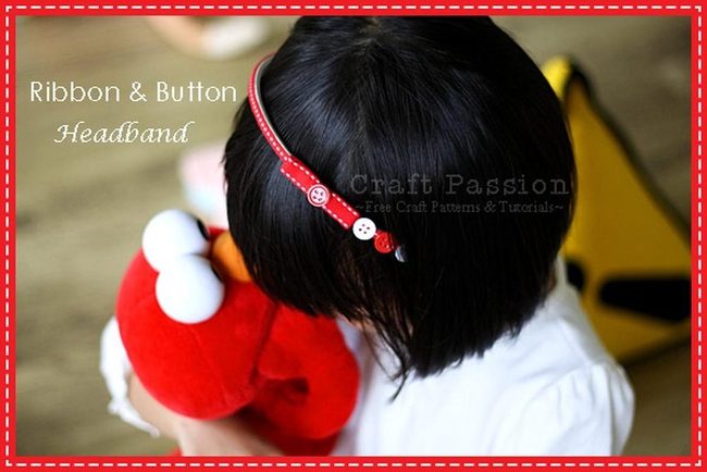 Red Headband, White Button Sparkle