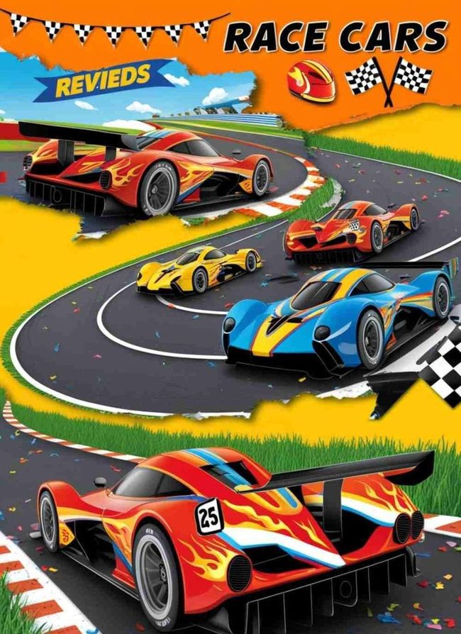 Speeding Cars Flame Invitations