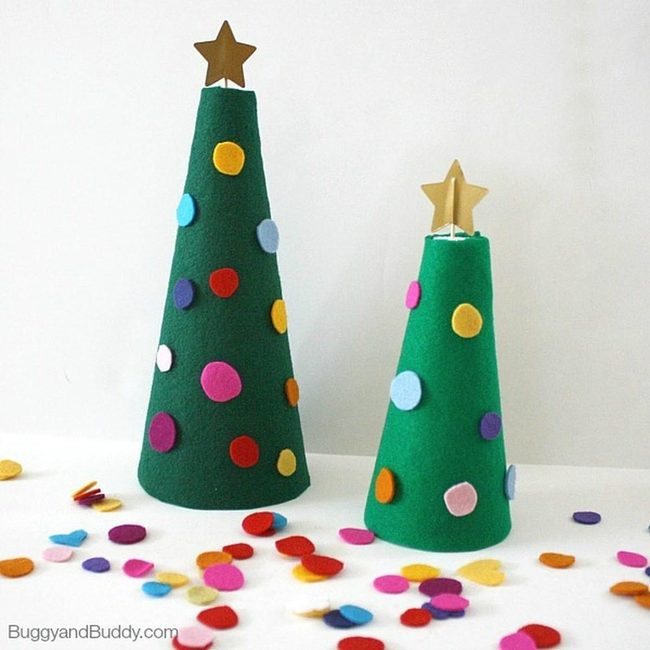 Felt Trees With Gold Stars