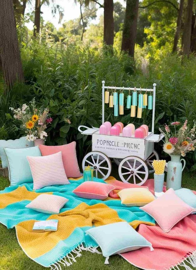 Colorful Blankets Ground Picnic
