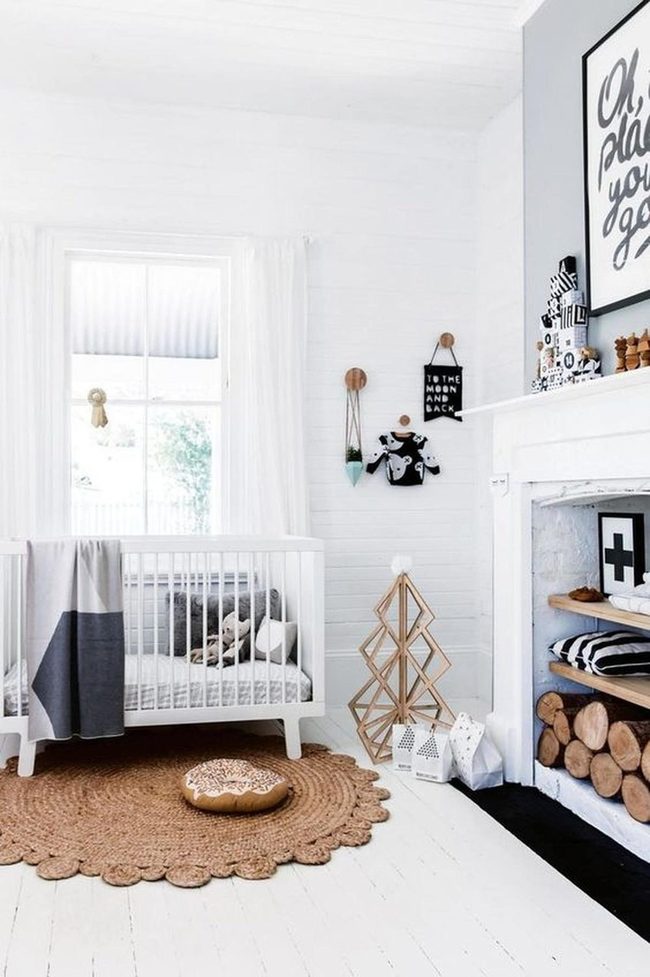 Woven Rug Nursery With Natural Layers