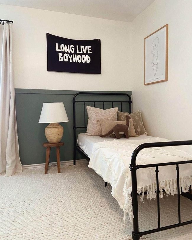 Black And White Geometric Kids Bedroom