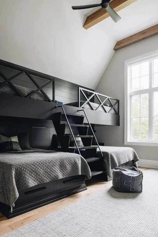 Black Bunk Beds, Natural Light