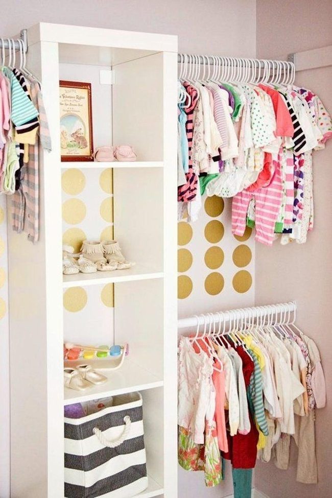Gold Polka Dots Pink Kids Closet