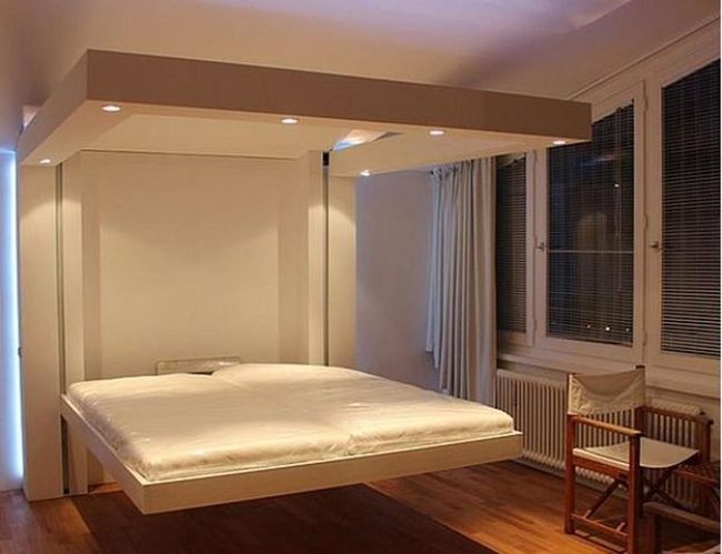 Suspended Wood Bed Frame
