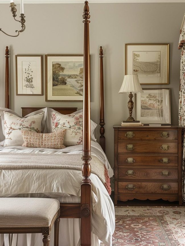 Solid Walnut and Neutral Linens