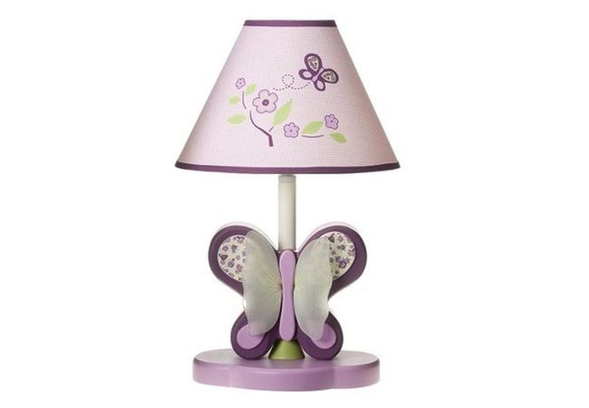 Lavender Butterfly Bedroom Lamp