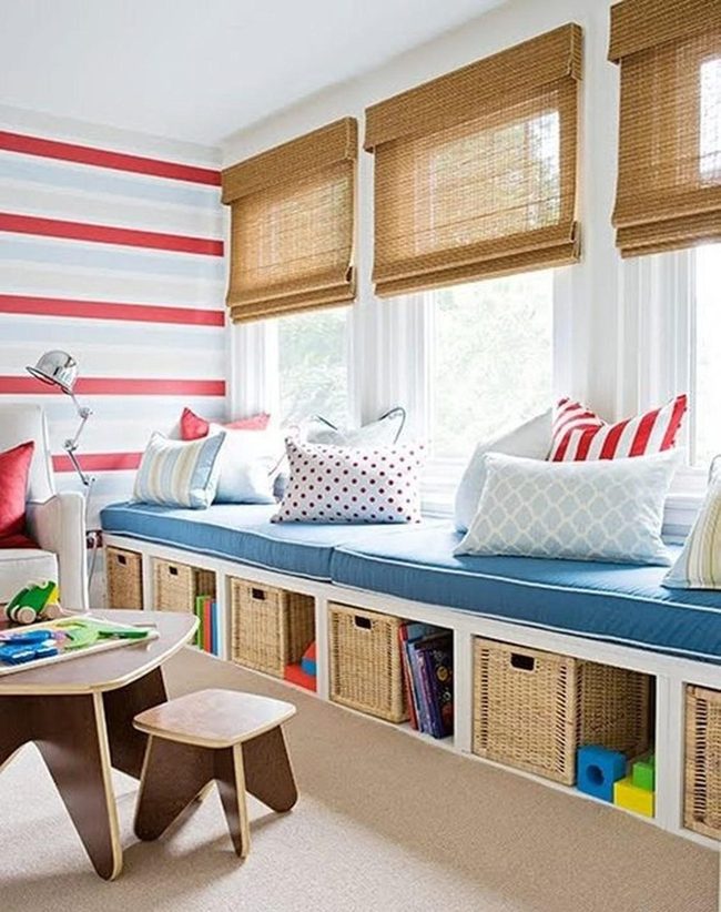 Patriotic Stripes, Blue Cushions