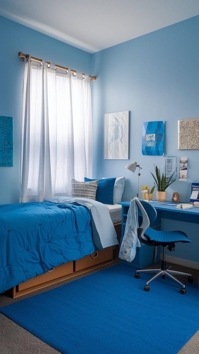 Blue Geometric Patterns Statement Piece